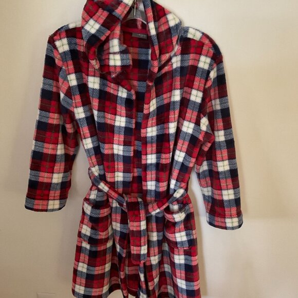 EDDIE BAUER Boy's Hooded Bathrobe NWOT Size M 10-12 - Picture 2 of 7